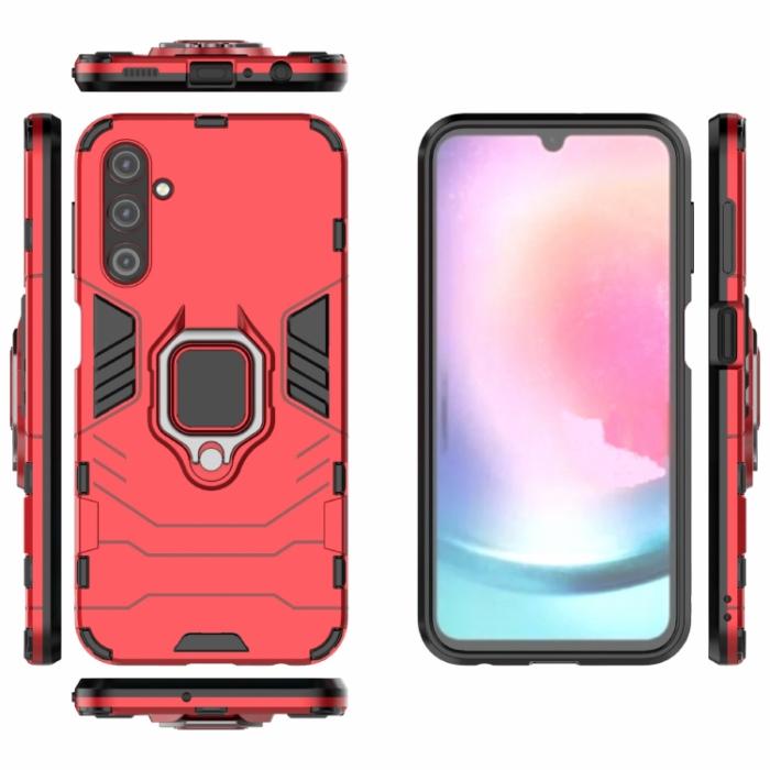 Bild 2,  Samsung Galaxy A24 5G Skal Ring Hybrid Armor Röd