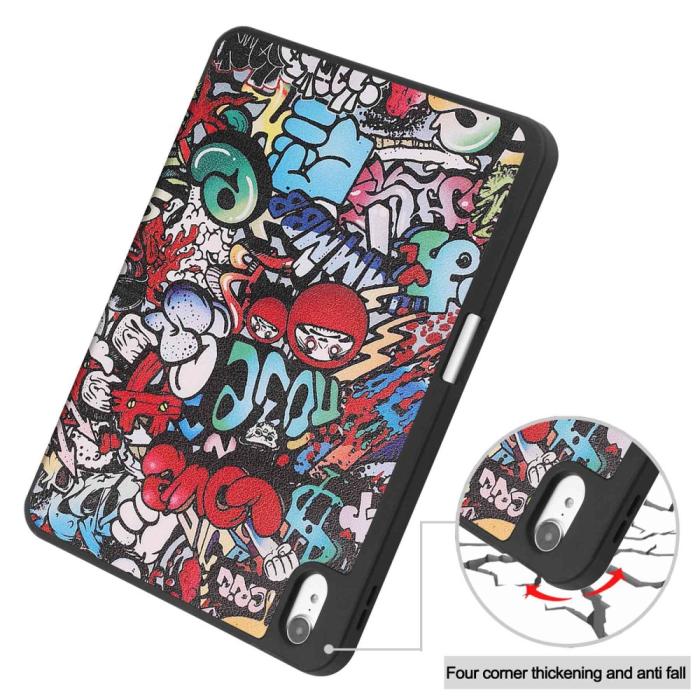 Bild 6,  iPad 11 2025 / 10.9 2022 Fodral Tri-Fold Pennhållare Graffiti