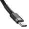 BASEUS Baseus Cafule 1m 60W PD QC USB-C - USB-C Nylon Kabel - Svart/Grå