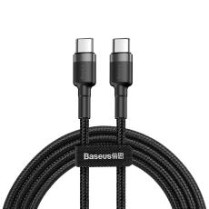 BASEUS Baseus Cafule 1m 60W PD QC USB-C - USB-C Nylon Kabel - Svart/Gr&aring;