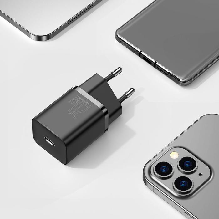 Bild 4, BASEUS Baseus Super Si 20W PD USB-C Snabbladdare - Svart