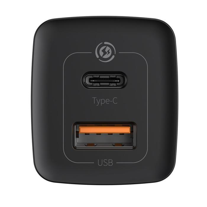 Bild 3, BASEUS Baseus GaN2 65W PD QC USB-C / USB-A Snabbladdare - Svart