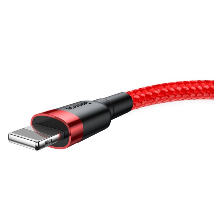 Bild 2, BASEUS Baseus Cafule 0.5m Lightning Nylon Laddningskabel - Röd