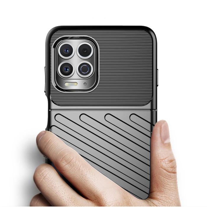 Bild 3,  Motorola Moto G100 - Twill Textur Skal - Blå