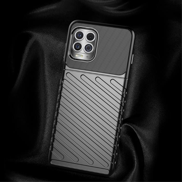 Bild 4,  Motorola Moto G100 - Twill Textur Skal - Blå