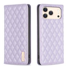 BINFEN BINFEN iPhone 17 Pro Fodral Flip Diamond L&auml;der Lila