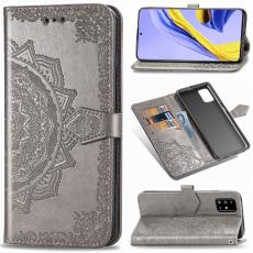  Samsung Galaxy A51 - Mandala Pl&aring;nboksfodral - Gr&aring;