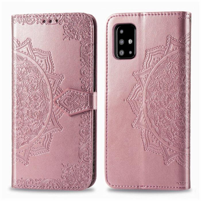 Bild 2,  Samsung Galaxy A51 - Mandala Plånboksfodral - Roséguld