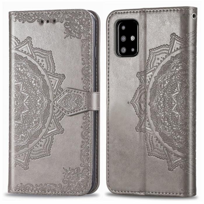 Bild 5,  Samsung Galaxy A51 - Mandala Plånboksfodral - Grå