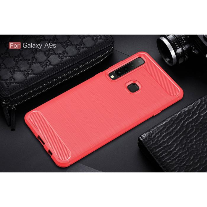 Bild 2,  Samsung Galaxy A9 (2018) - Brushed TPU Skal - Röd