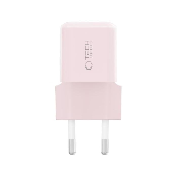 Bild 3, Tech-Protect Tech-Protect 25W PD USB-C Väggladdare Baby Pink