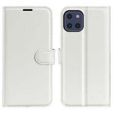  Samsung Galaxy A03 Fodral Litchi L&auml;der Vit