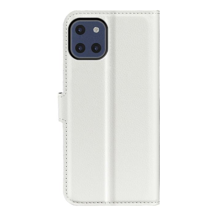 Bild 3,  Samsung Galaxy A03 Fodral Litchi Läder Vit
