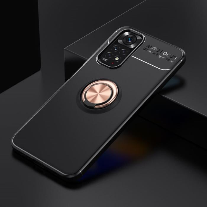 Bild 2,  Xiaomi Redmi Note 11 4G Skal Ring Svart/Roséguld