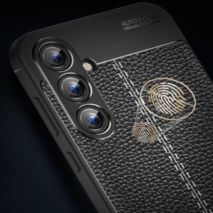 Bild 5,  Samsung Galaxy A35 5G Skal Litchi Textur Blå