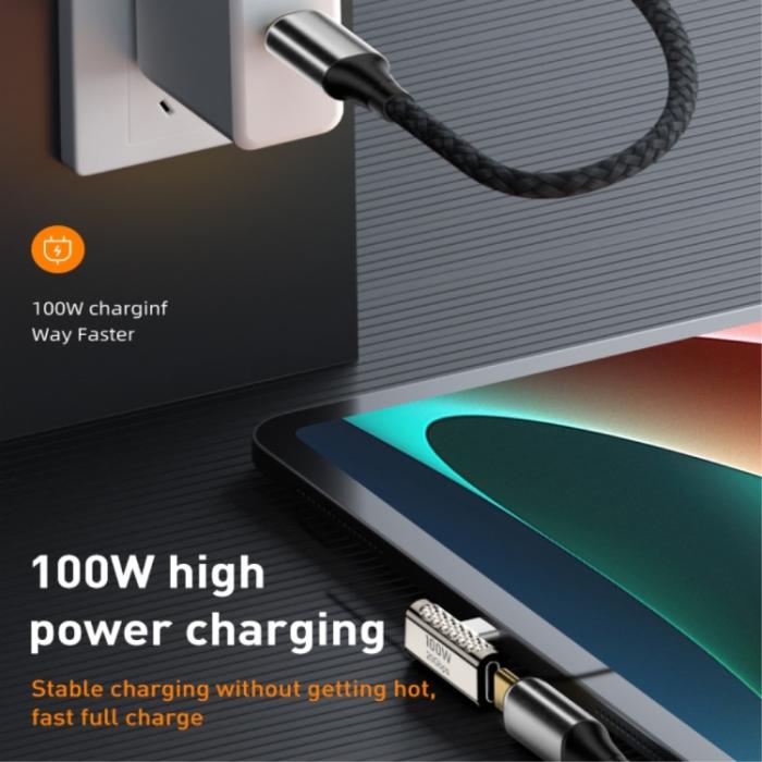 Bild 3,  100W USB-C Hane - USB-C Hona Adapter Elbow USB 4.0 Silver