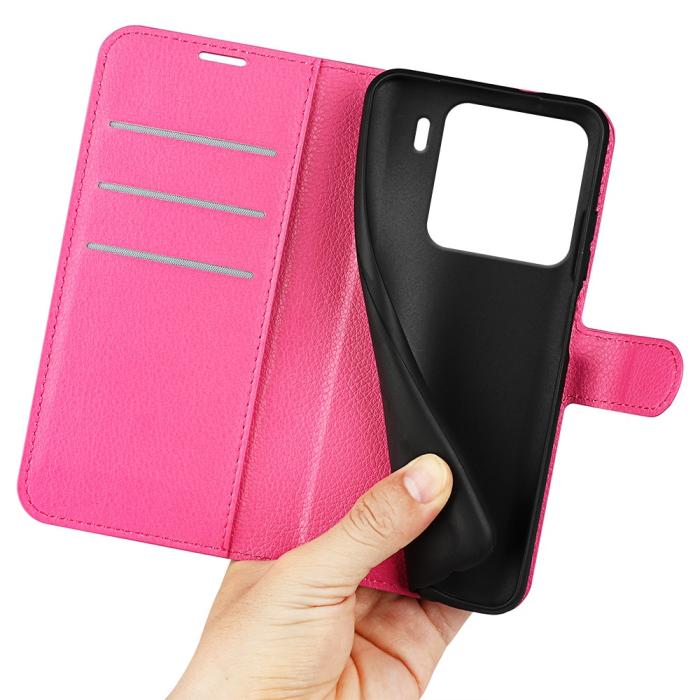 Bild 4,  Xiaomi 15 Fodral Litchi Läder Rosa