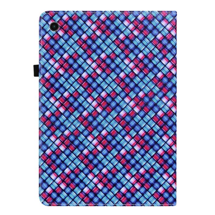 Bild 3,  Samsung Galaxy Tab A8 10.5 Fodral Vävd Textur Blå/Rosa