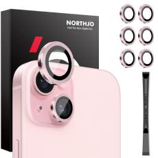 NORTHJO NORTHJO iPhone 15/15 Plus/14/14 Plus Linsskydd 3-PACK Rosa
