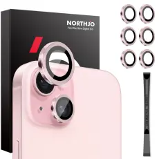 NORTHJO NORTHJO iPhone 15/15 Plus/14/14 Plus Linsskydd 3-PACK Rosa