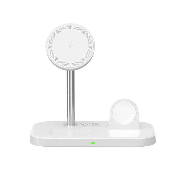 Bild 5, Tech-Protect Tech-Protect 15W 3in1 MagSafe Magnetisk Trådlös Laddare Vit