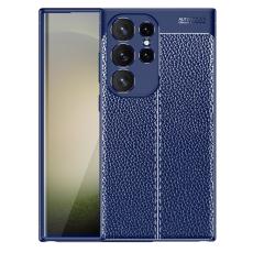  Samsung Galaxy S24 Ultra Skal Litchi Textur Bl&aring;