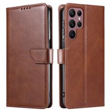  Galaxy S23 Ultra Fodral Solid L&auml;der Brun