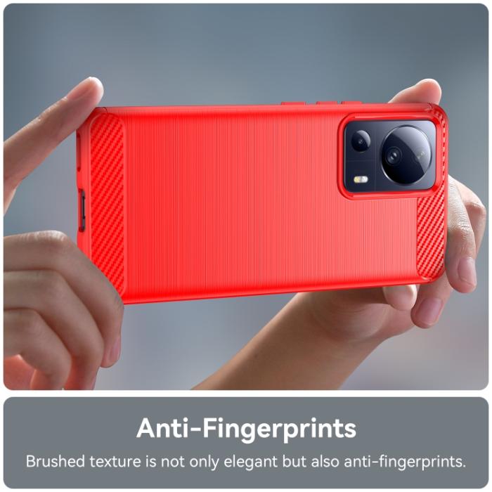 Bild 6,  Xiaomi 13 Lite 5G Skal Borstad Stål Textur Röd
