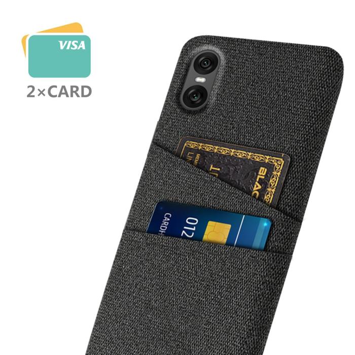 Bild 2,  Sony Xperia 10 VII Skal Med Kortfack Tygbelagt Svart