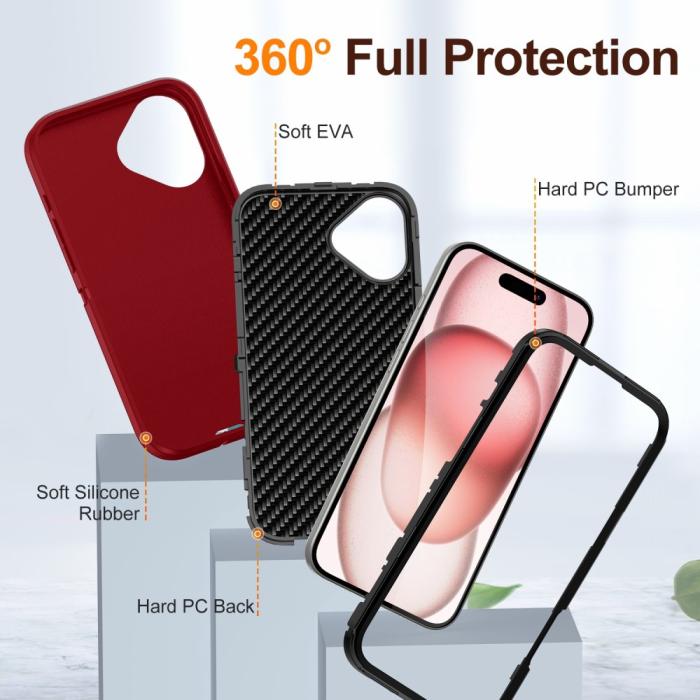 Bild 4,  iPhone 16 Plus Skal Xtreme Shockproof Hybrid Röd