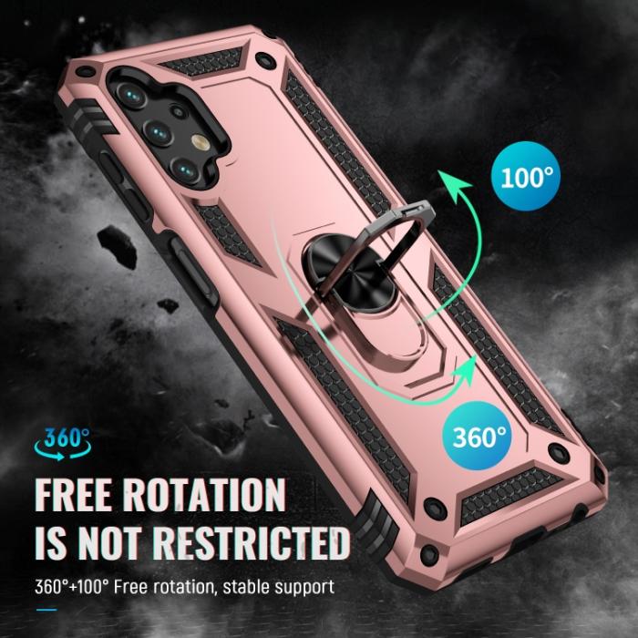 Bild 3,  Samsung Galaxy A13 4G Skal Shockproof Ring Armor Roséguld
