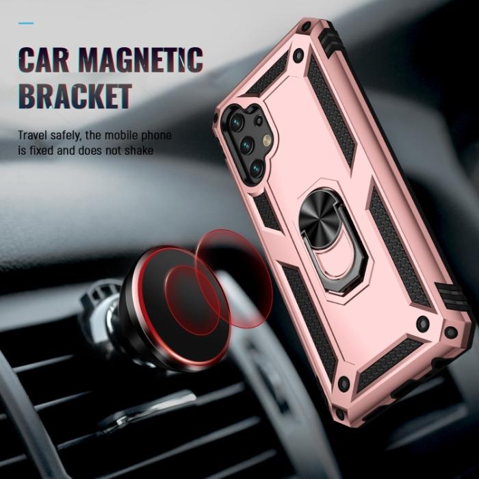 Bild 4,  Samsung Galaxy A13 4G Skal Shockproof Ring Armor Roséguld
