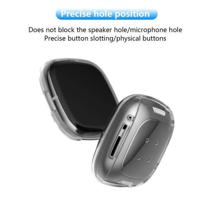Bild 3,  Silikon Skal Fitbit Versa 3 / Sense - Transparent