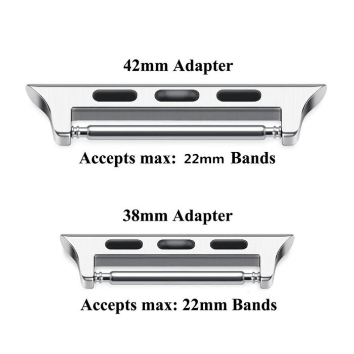 Bild 5,  Spring Bar Fästen till Apple Watch 42/41/40/38 mm - Silver