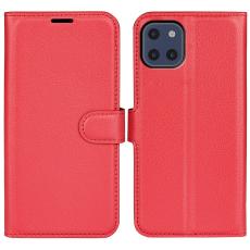  Samsung Galaxy A03 Fodral Litchi L&auml;der R&ouml;d