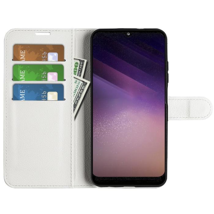 Bild 4,  Samsung Galaxy A03 Fodral Litchi Läder Vit