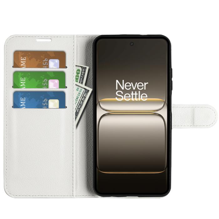 Bild 5,  OnePlus Nord 5 5G Fodral Litchi Läder Vit