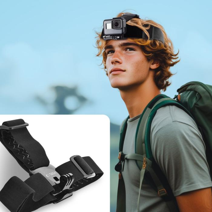 Bild 3, Tech-Protect Tech-Protect Huvudfäste För GoPro / DJI Actionkamera Svart