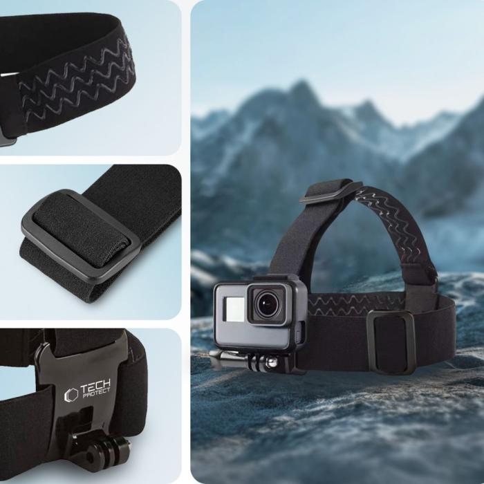 Bild 5, Tech-Protect Tech-Protect Huvudfäste För GoPro / DJI Actionkamera Svart
