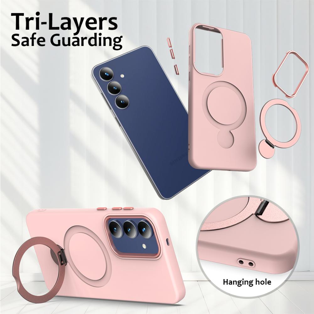  Samsung Galaxy A37 5G Skal MagSafe Kickstand Hybrid Rosa
