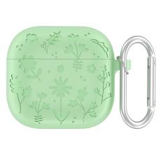  AirPods 4 Skal Med Motiv Blommor Silikon Gr&ouml;n