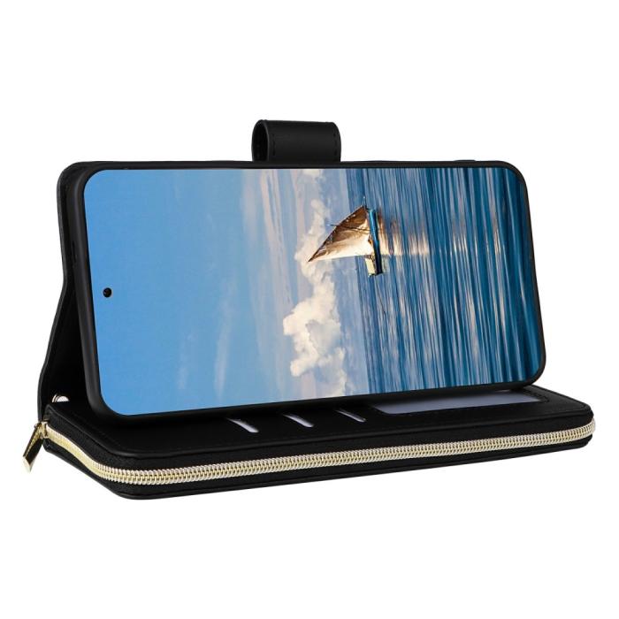 Bild 4,  Samsung Galaxy S25 Fodral Rhombus Läder Svart