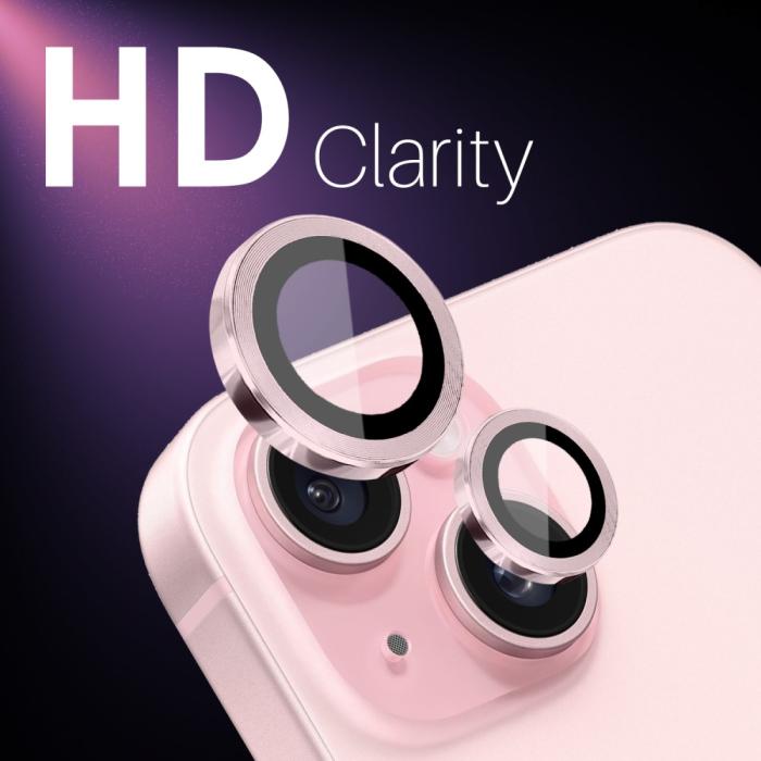 Bild 5, NORTHJO NORTHJO iPhone 15/15 Plus/14/14 Plus Linsskydd 3-PACK Rosa