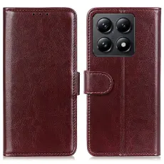  Xiaomi 14T Fodral Crazy Horse L&auml;der Brun