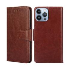  iPhone 14 Pro Fodral L&auml;der Solid Brun