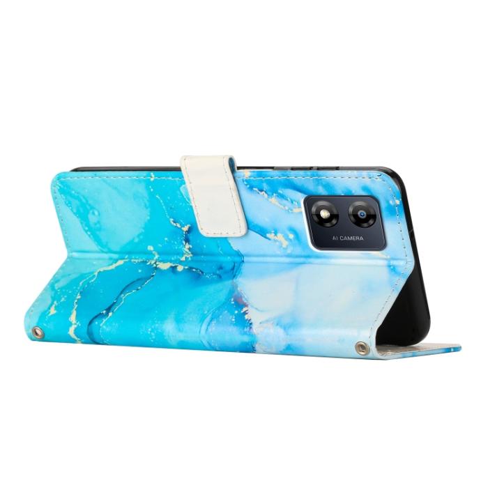 Bild 3,  Motorola Moto E13 Fodral Marmor Blå/Grön
