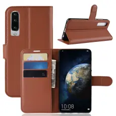  Huawei P30 - Litchi Pl&aring;nboksfodral - Brun