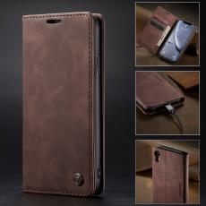 CASEME iPhone XR - CASEME Retro Pl&aring;nboksfodral - M&ouml;rk Brun