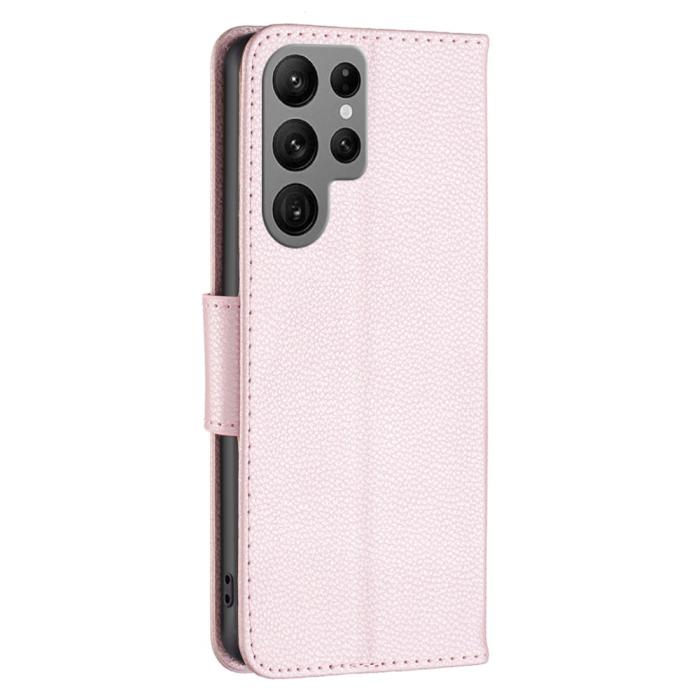 Bild 5,  Samsung Galaxy S24 Ultra Fodral Litchi Shark Roséguld