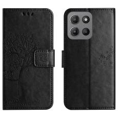  Motorola Moto G86 Power/G86 5G Fodral Tr&auml;d Tryck Svart